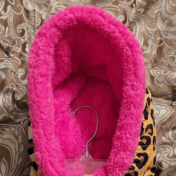 GIRLS WINTER CHEETAH PINK BUBBLE JACKET - Picture 10 of 15